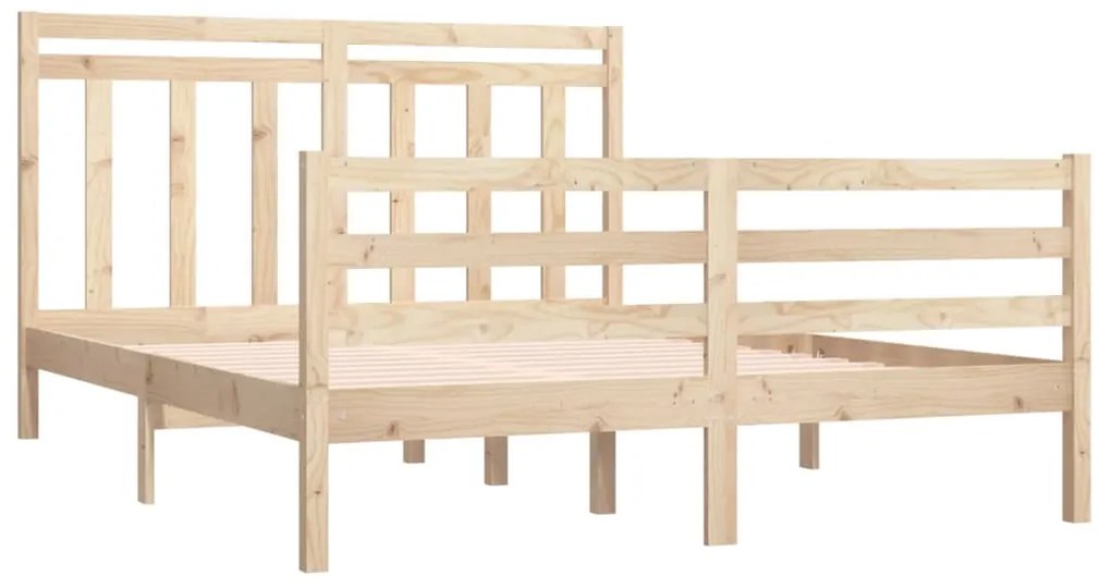 Estrutura de cama 140x190 cm madeira maciça
