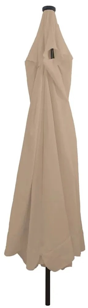 Guarda-Sol com Luzes LED 395x245 cm Taupe