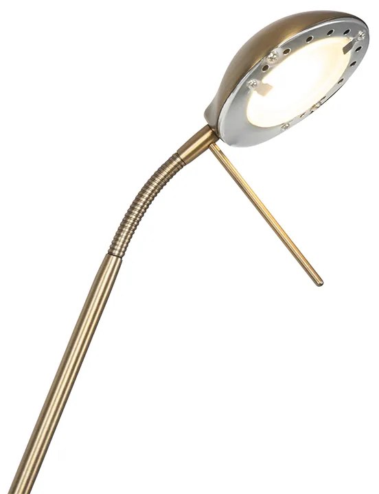 Candeeiro de pé moderno bronze com candeeiro de leitura incl. LED dimmer to warm - Diva Clássico / Antigo