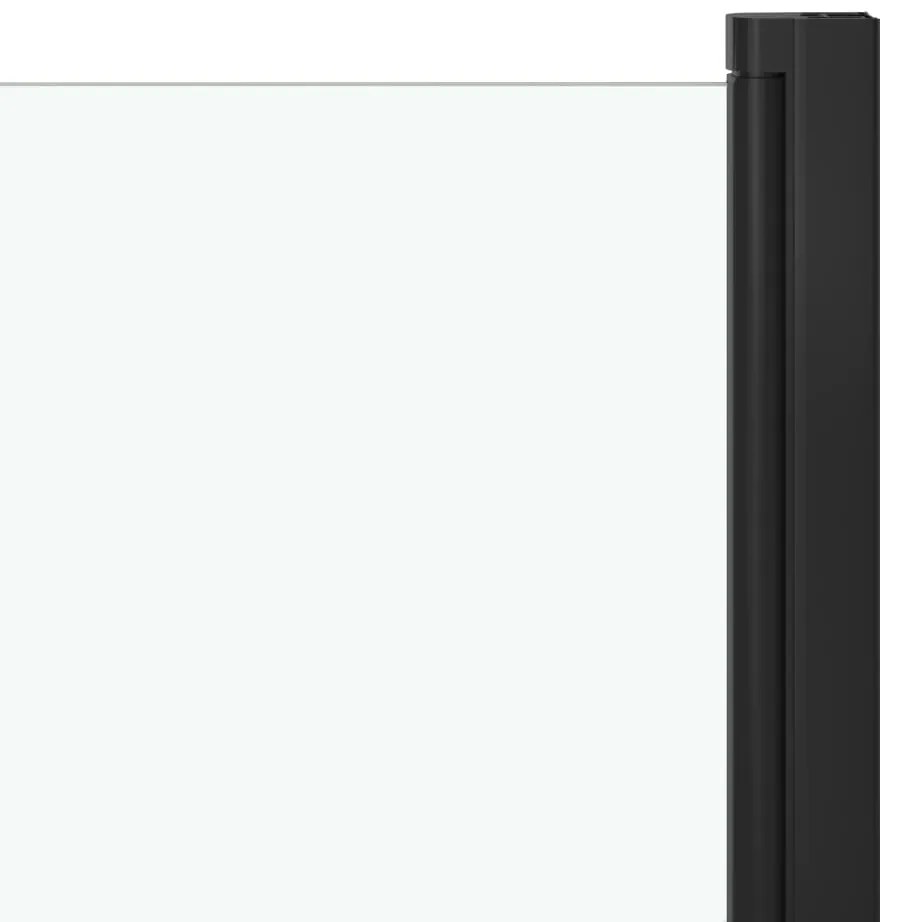 Divisória de chuveiro dobrável 3 painéis ESG 130x138 cm preto