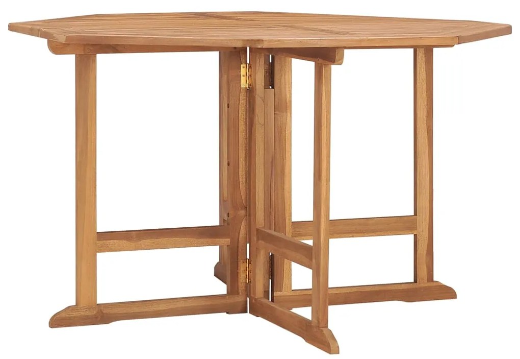 318480 vidaXL Mesa de jantar para jardim dobrável 110x110x75 cm teca maciça