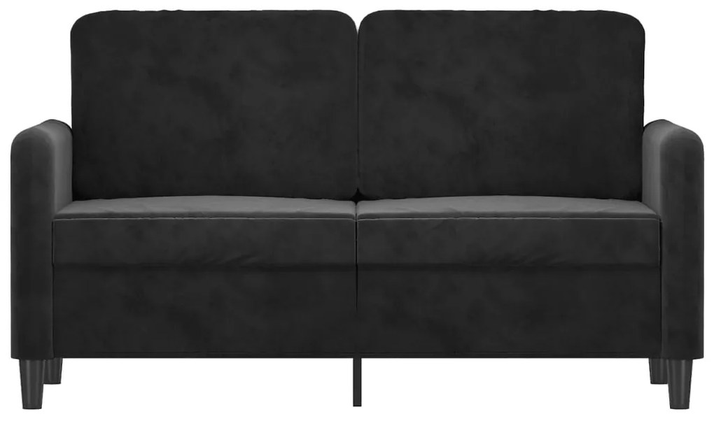 Sofá de 2 lugares veludo 120 cm preto