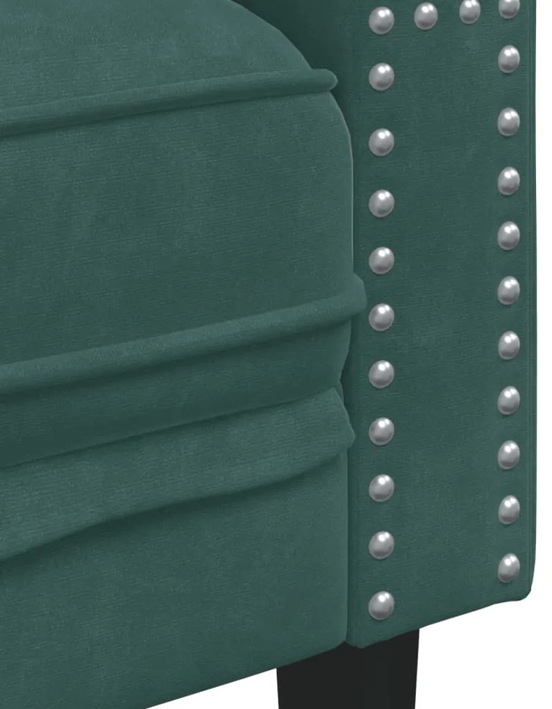 Sofá chesterfield veludo verde-escuro