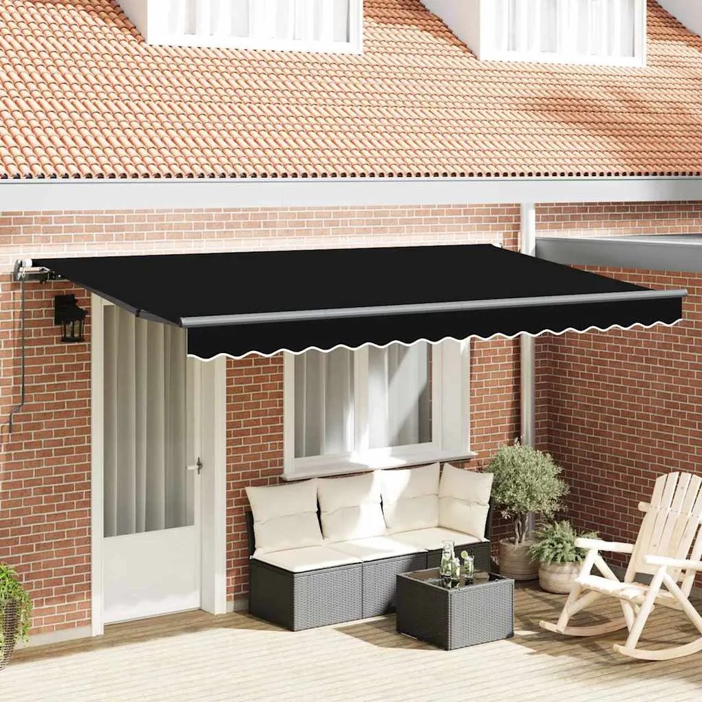 vidaXL Toldo Retrátil Manual Preto e Anthracite