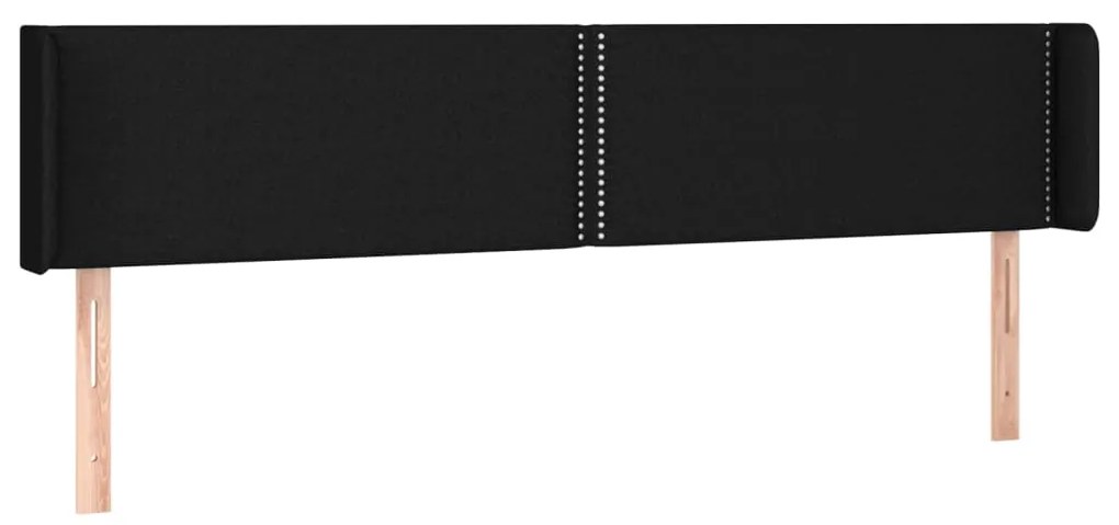 Cabeceira de cama c/ luzes LED tecido 183x16x78/88 cm preto