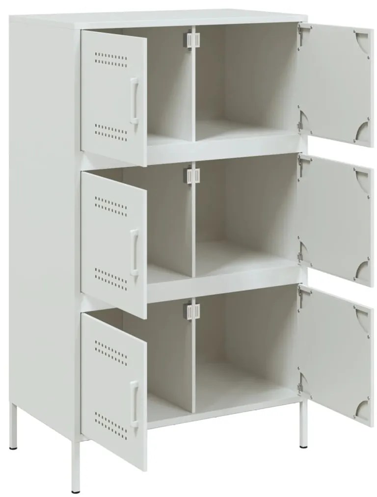 Aparador alto 68x39x113 cm aço branco