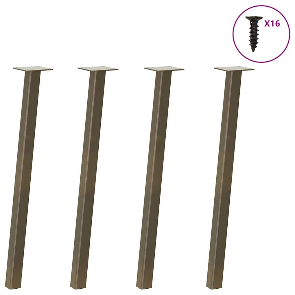 Pés de mesa de console 4 peças aço natural 72 cm aço
