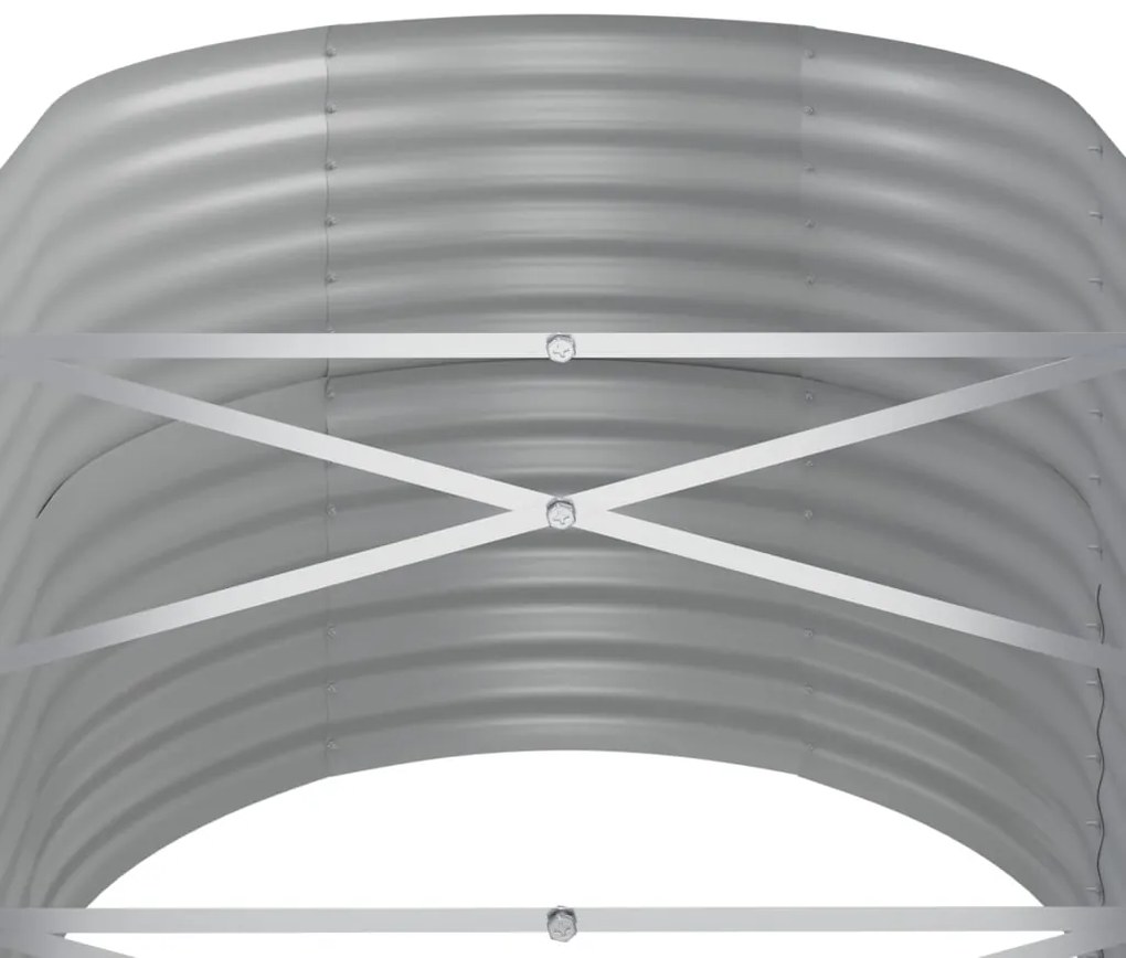 Canteiro elevado jardim 440x80x68 aço revestido a pó antracite