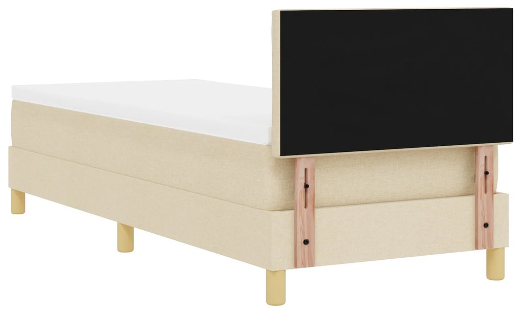 Cama Box Spring com Colchão Creme 80x200 cm Tecido