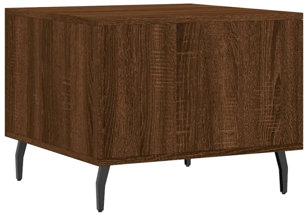 Mesa centro 2 pcs 50x50x40 cm madeira proc. carvalho castanho