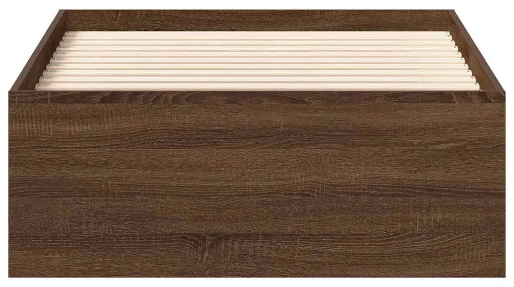Estrutura de cama solteiro 75x190 cm carvalho castanho