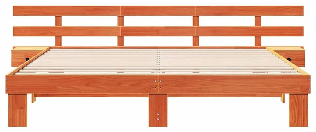 Estrutura da Cama Castanho 180 x 200 cm Madeira maciça