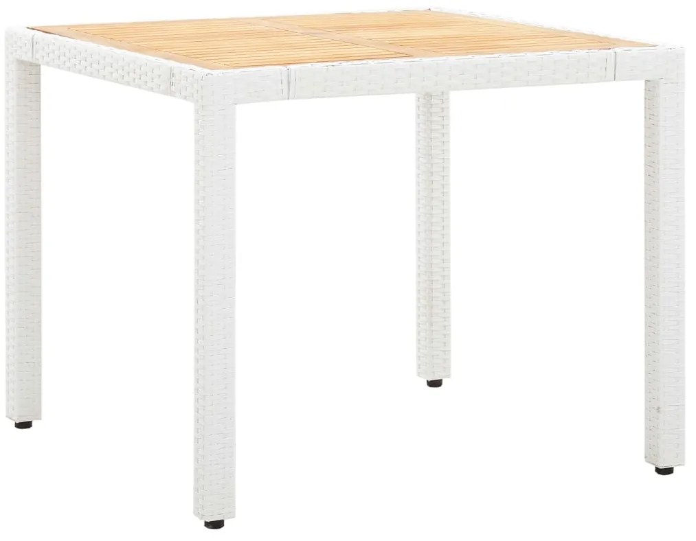 5 pcs conjunto de jantar para exterior vime PE branco