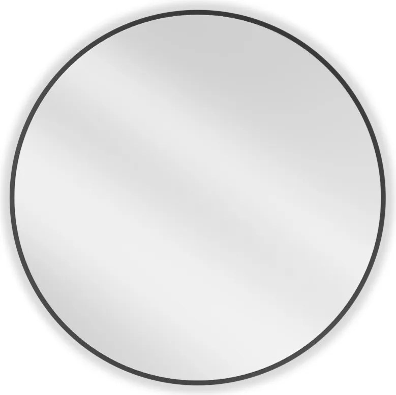 Mexen Loft espelho de casa de banho redondo 80 cm, moldura preta - 9850-080-080-000-70