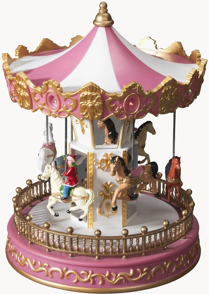 Decoração de Natal LED com temporizador Horse Carousel