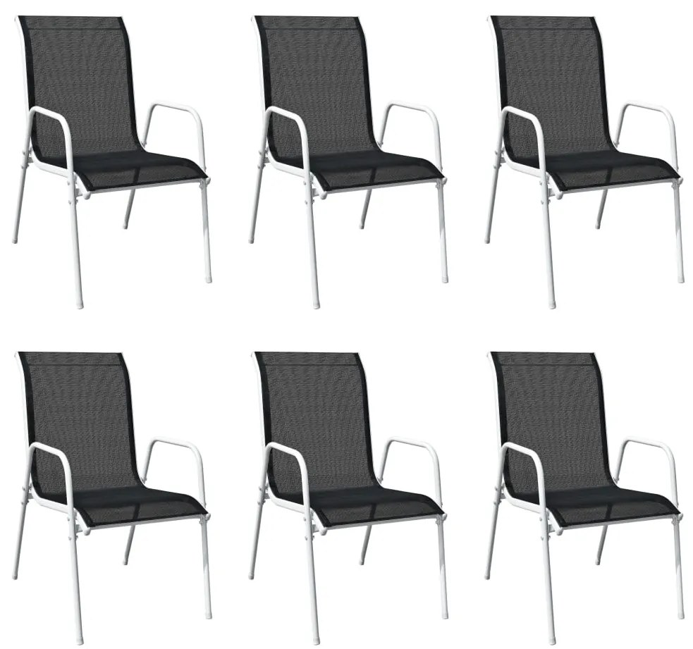 Conjunto de jantar para jardim 7 pcs preto