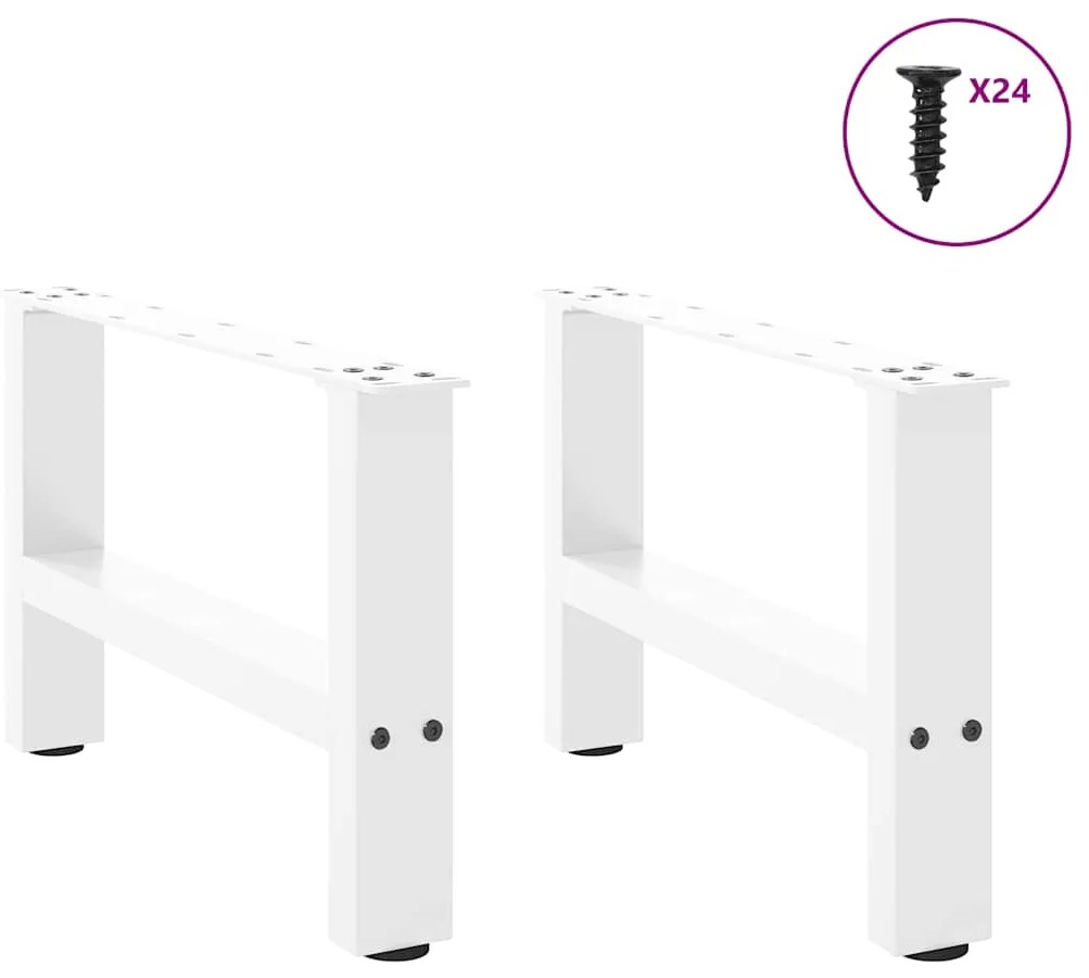 Pés para mesa de centro , brancos, 2 peças, 50x(30-31) cm, aço