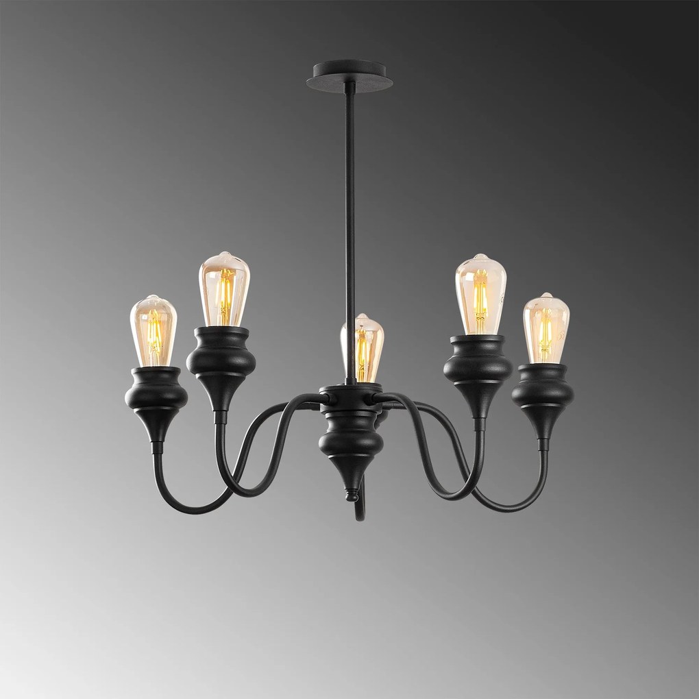 Candeeiro de Teto Alaaddin – Preto – 60 x 60 cm