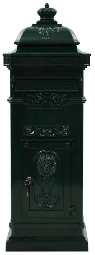 Caixa correio coluna estilo vintage alumínio inoxidável verde