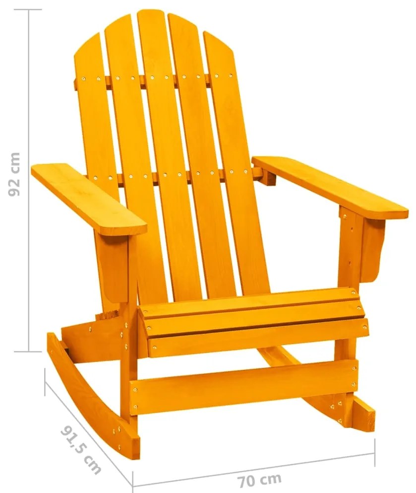 Cadeira Adirondack de baloiçar p/ jardim abeto maciço laranja