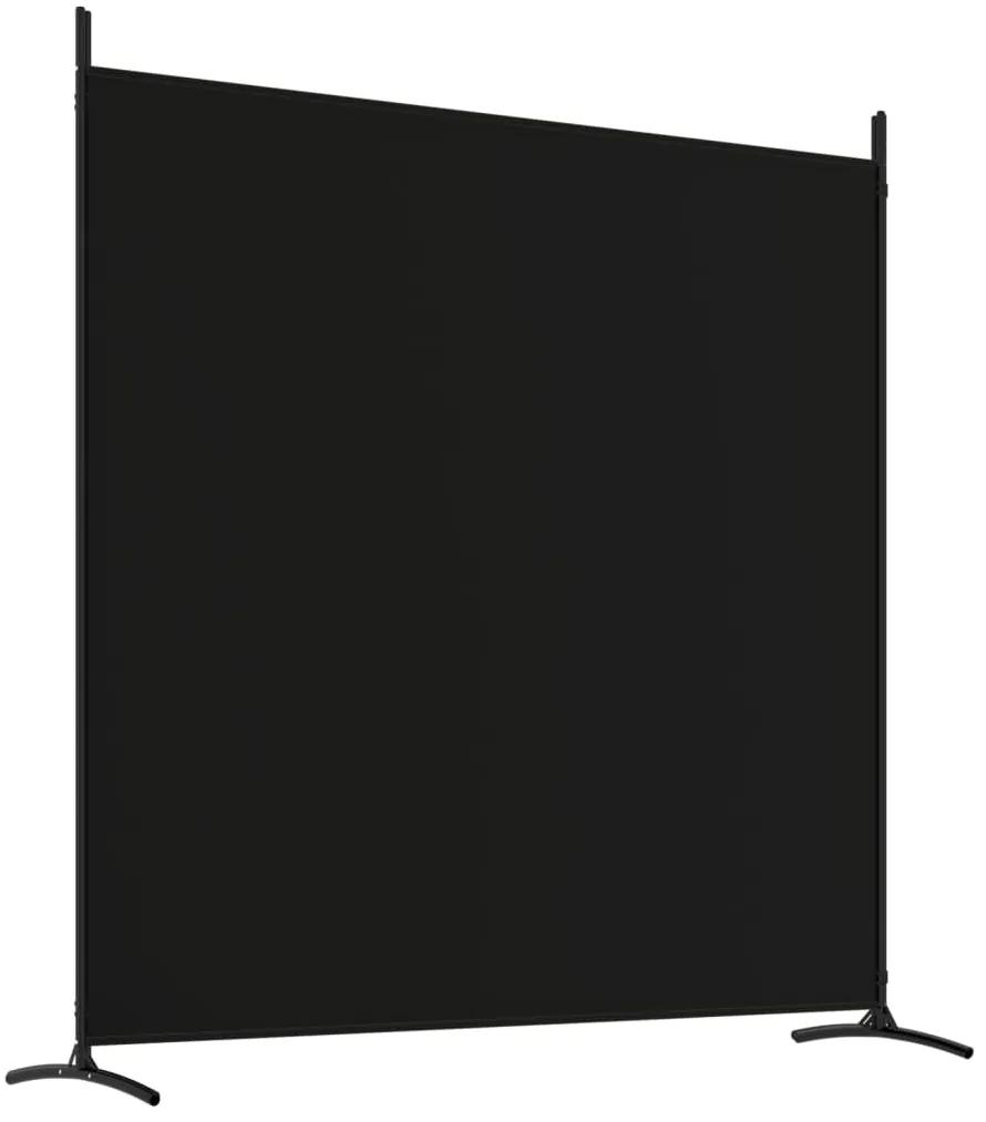 Biombo/divisória com 4 painéis 698x180 cm tecido preto
