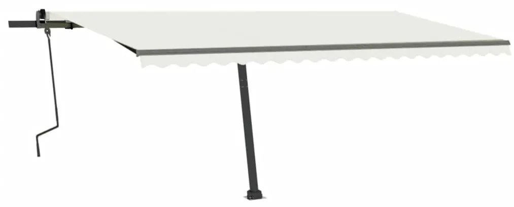 Toldo retrátil manual com LED 500x300 cm cor creme