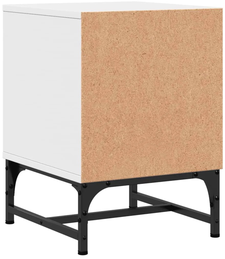 Mesas de cabeceira c/ portas de vidro 2 pcs 35x37x50 cm branco