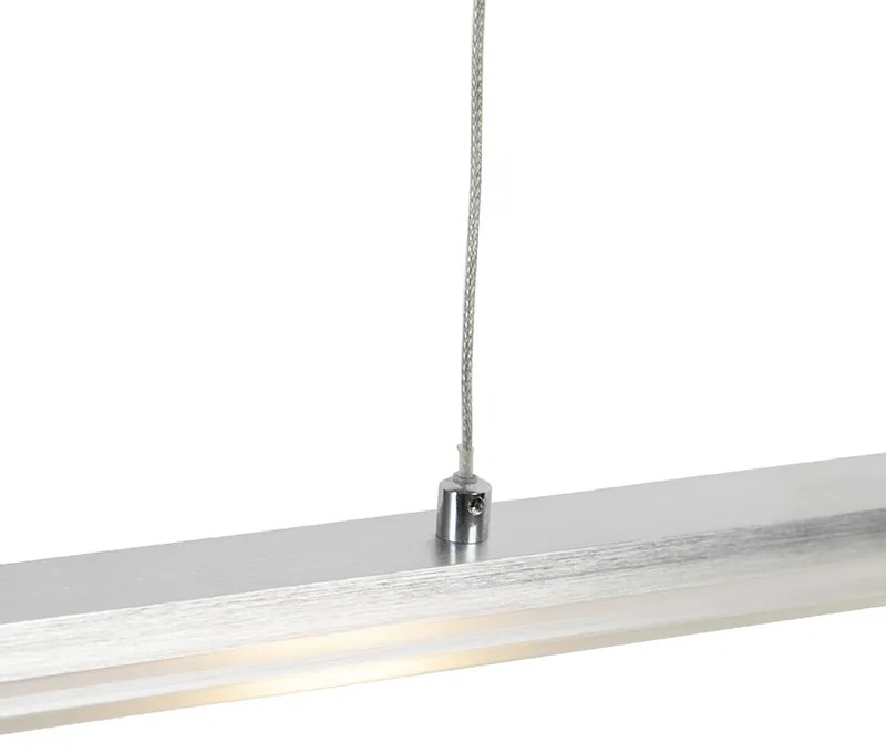 Candeeiro de suspensão em aço com placa de vidro, incluindo LED com dimmer de toque - Platinum Design,Moderno