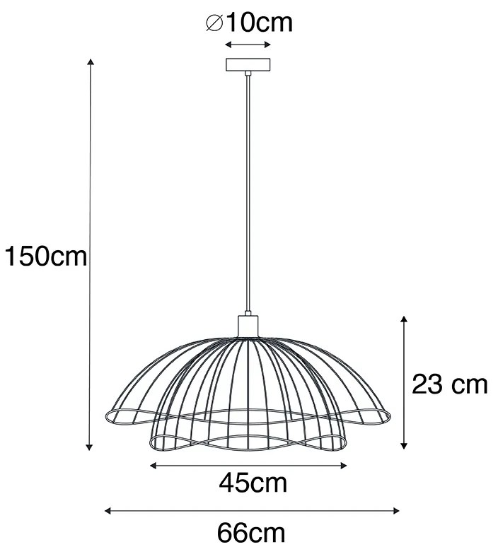 Candeeiro de suspensão design preto 60 cm - Pua Design