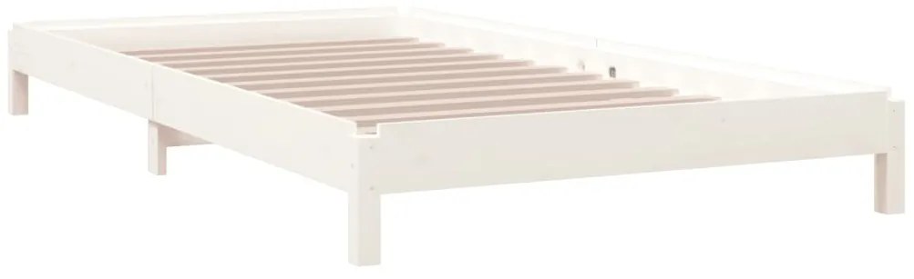 Cama empilhável 90x200 cm madeira de pinho maciça branco
