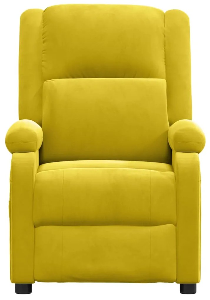 Poltrona elétrica reclinável veludo amarelo