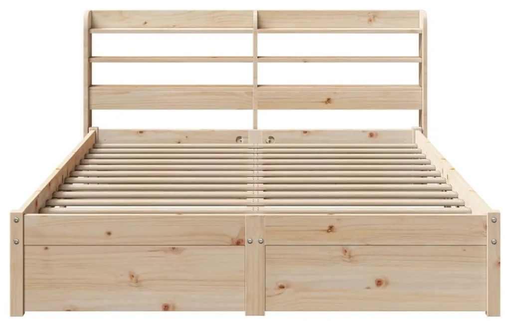 Estrutura de cama com cabeceira 120x200 cm pinho maciço