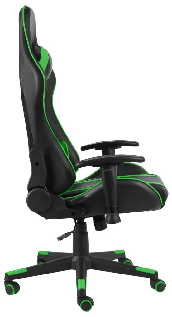 Cadeira de gaming giratória PVC verde