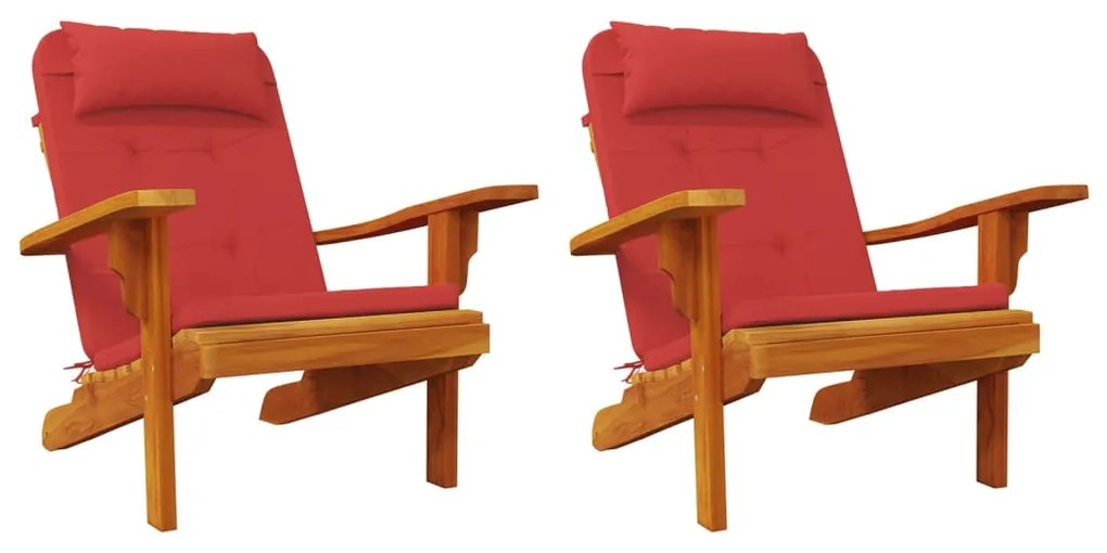 Almofadões p/ cadeira adirondack 2 pcs tecido oxford vermelho