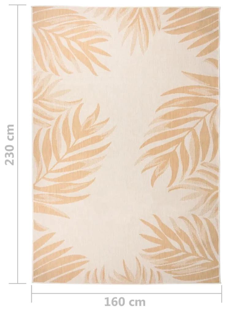 Tapete de tecido plano para exterior 160x230 cm padrão folhas