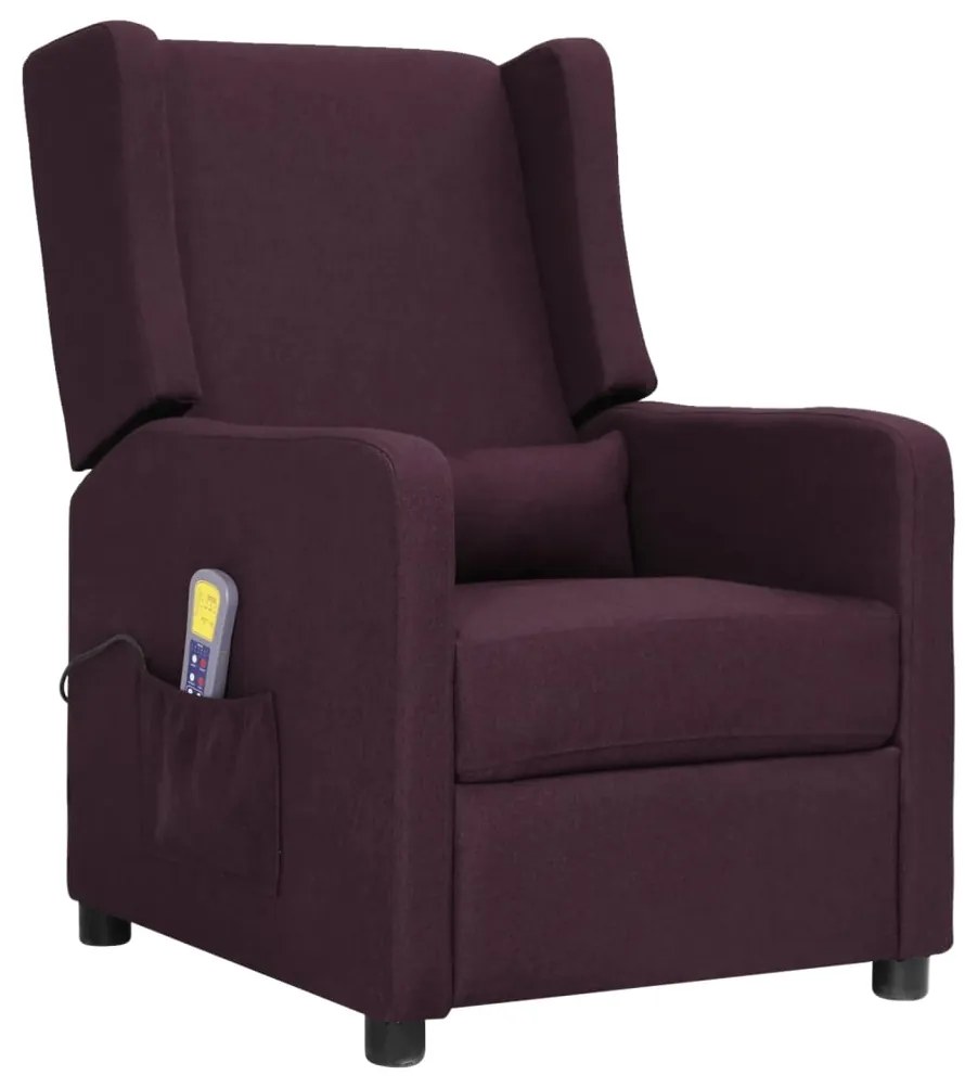 vidaXL Poltrona de massagens tecido roxo