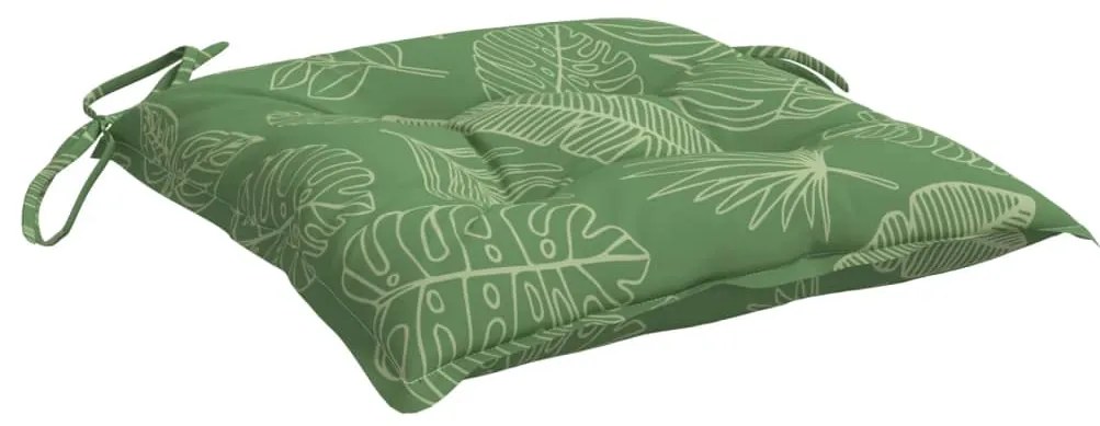 Almofadões p/ cadeira 6 pcs 50x50x7 cm tecido padrão folhas