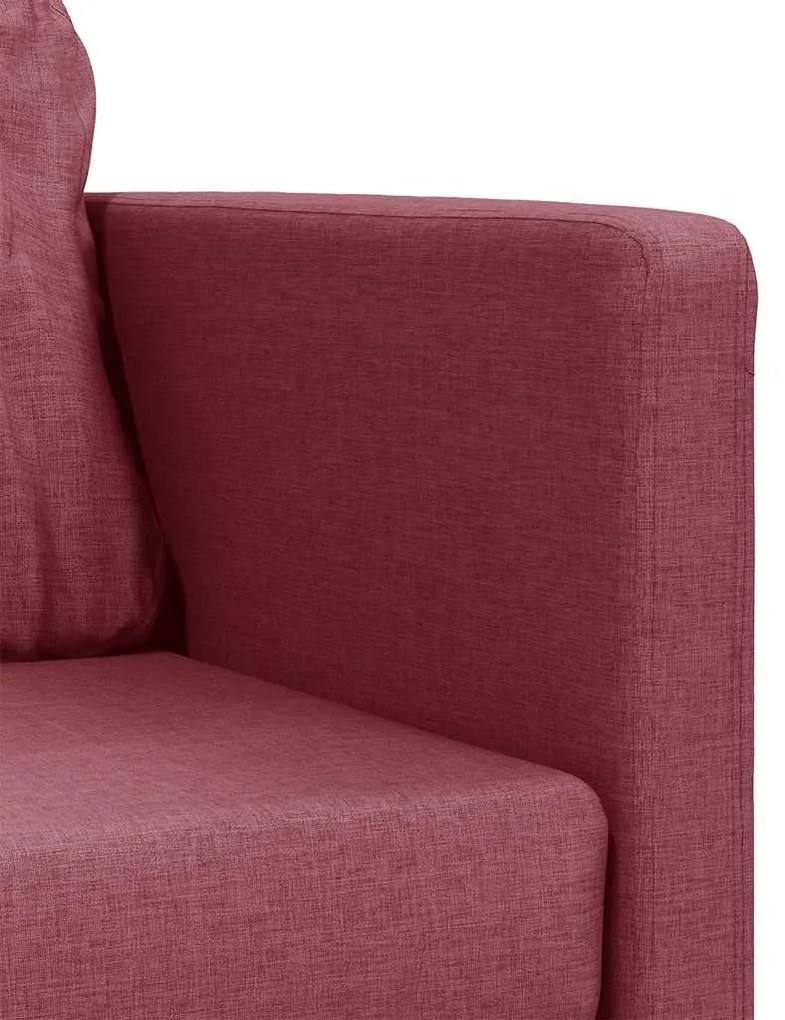 Sofá-cama sem pés 112x174x55 cm tecido vermelho tinto