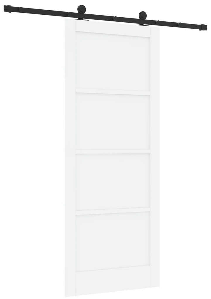 Porta Deslizante vidaXL com Conjunto de Ferragens Branca 86x211 cm Mad