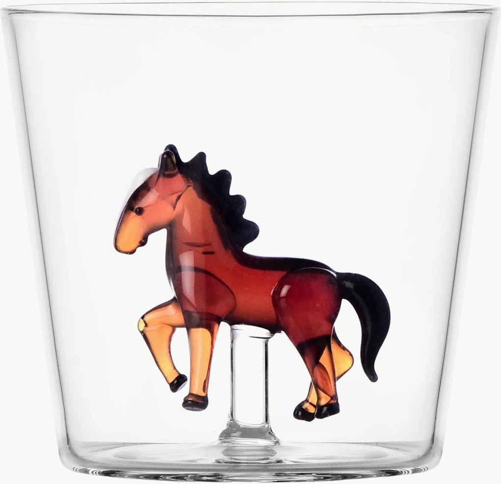 Copo em vidro de borossilicato artesanal Horse