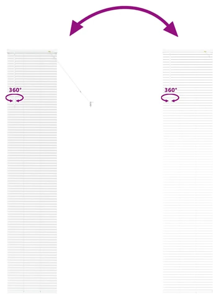 Persiana de Janela com cortinas Outros Manual Branco 40 x 220 cm Alumí