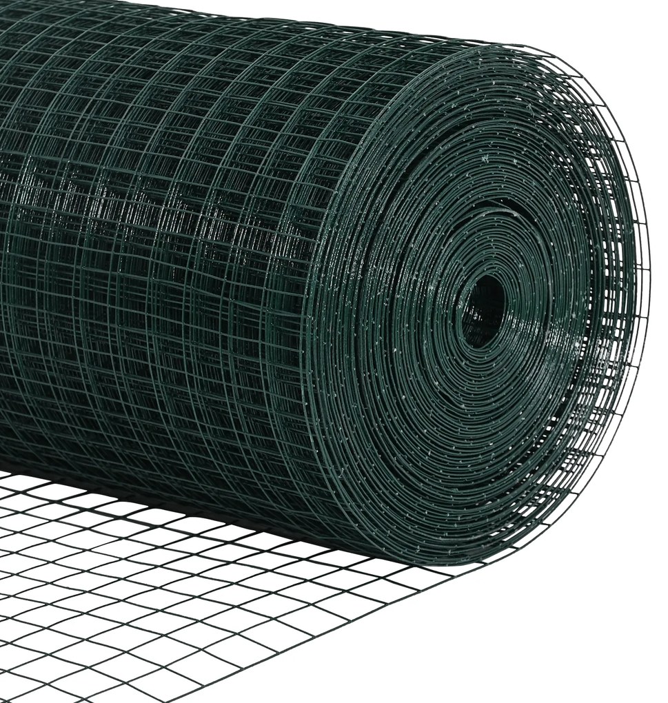 Cerca de Arame Soldado com 5 Postes U Verde 0.8x10 m Aço