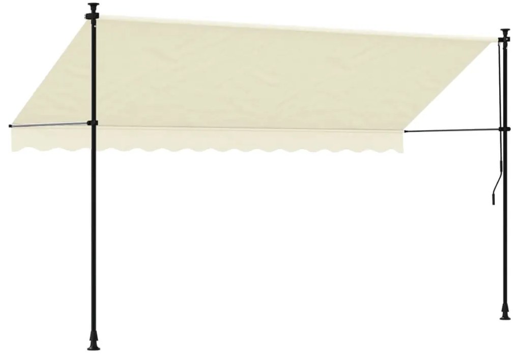 Toldo retrátil 350x150 cm tecido e aço cor creme