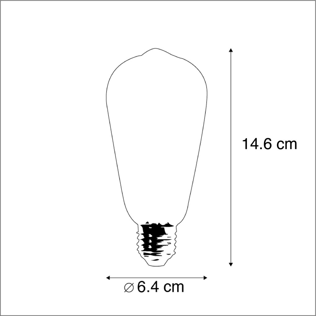 Conjunto de 3 lâmpadas LED reguláveis E27 ST64 Goldline 5W 380lm 2200K