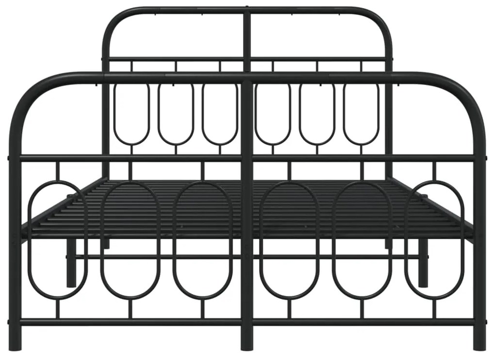 Estrutura de cama com cabeceira e pés 120x190 cm metal preto