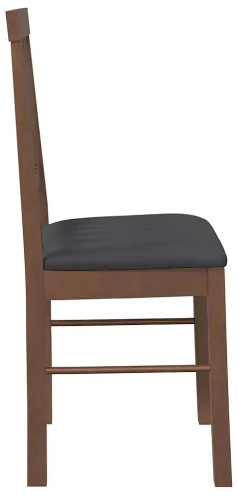 Cadeiras de jantar com almofadões 2 pcs madeira maciça castanho