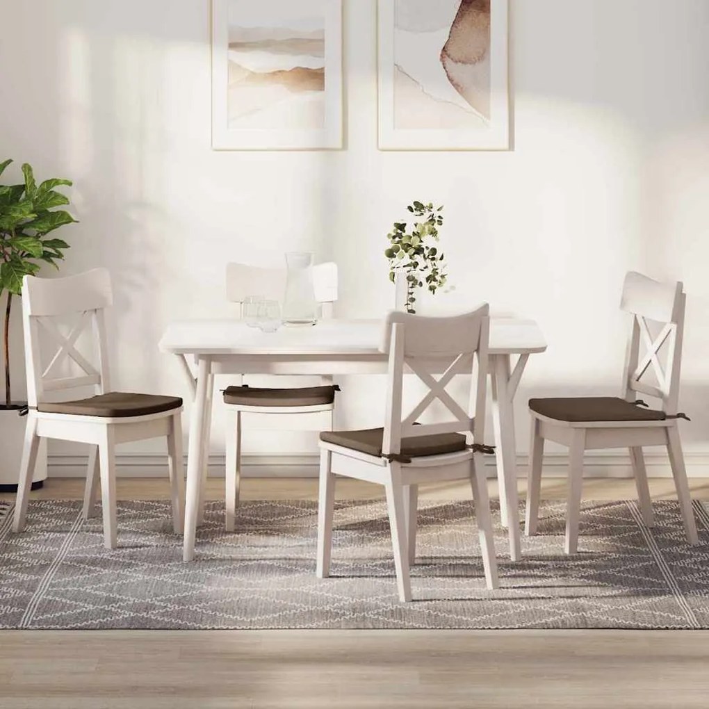 vidaXL Almofadas de Assento 4 pcs Castanho 40 x 40 x 3 cm tecido