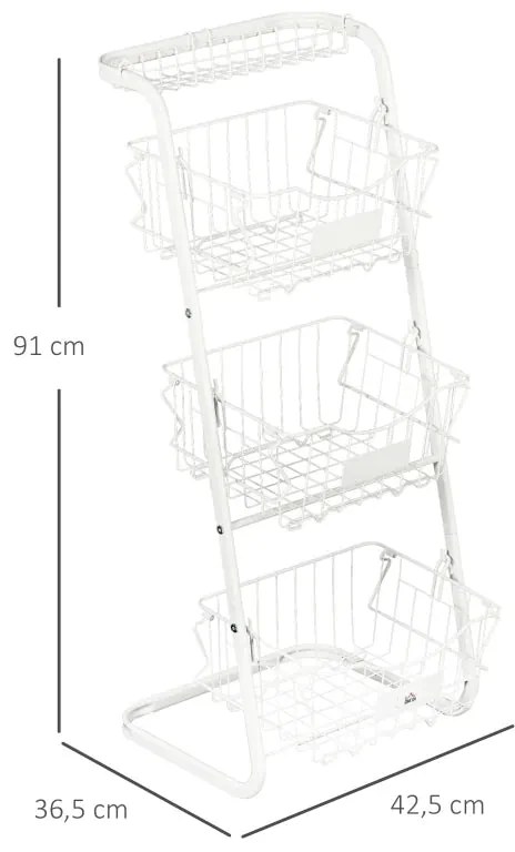 Fruteira Vegs com 3 Cestos - Design Moderno