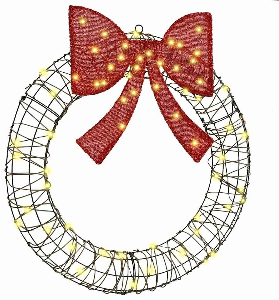 vidaXL Guirlanda com 60 LEDs Branco quente 75 cm Vime