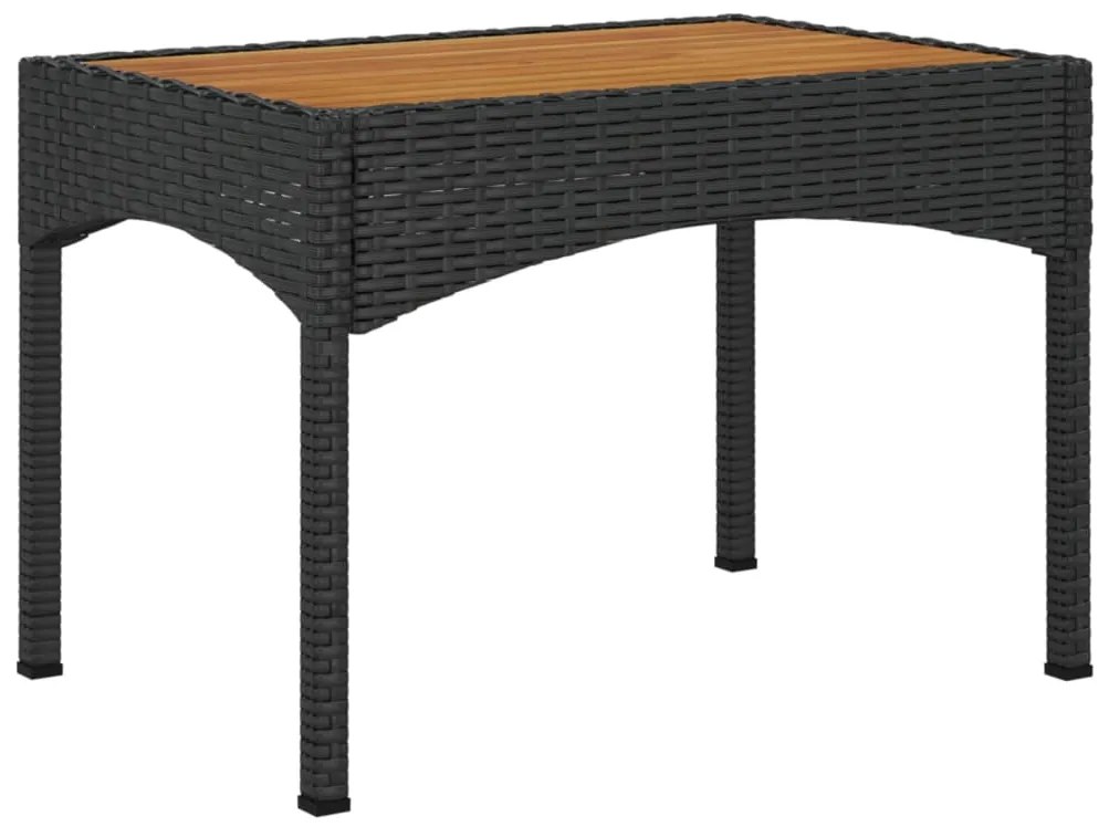 Poltronas de jardim reclináveis 2 pcs com mesa vime PE preto